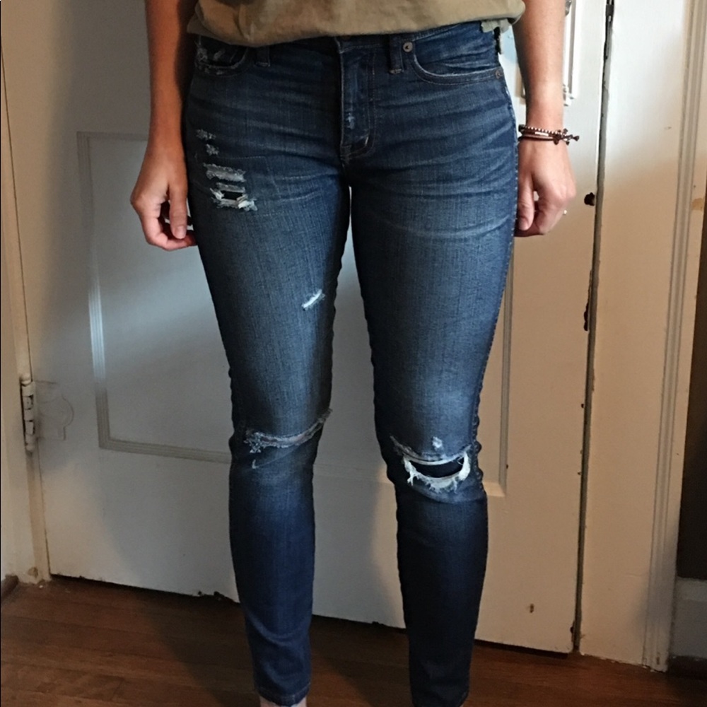 Madewell 9” High Riser Skinny Jeans 24 Ripped Ed.